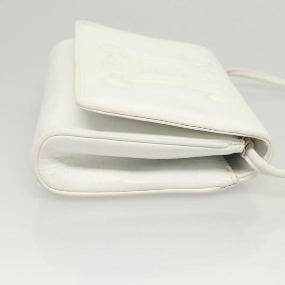 CELINE Shoulder Bag Leather White Gold - Picture 4 of 13